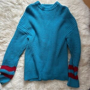 Blue and Red Women's Sweater